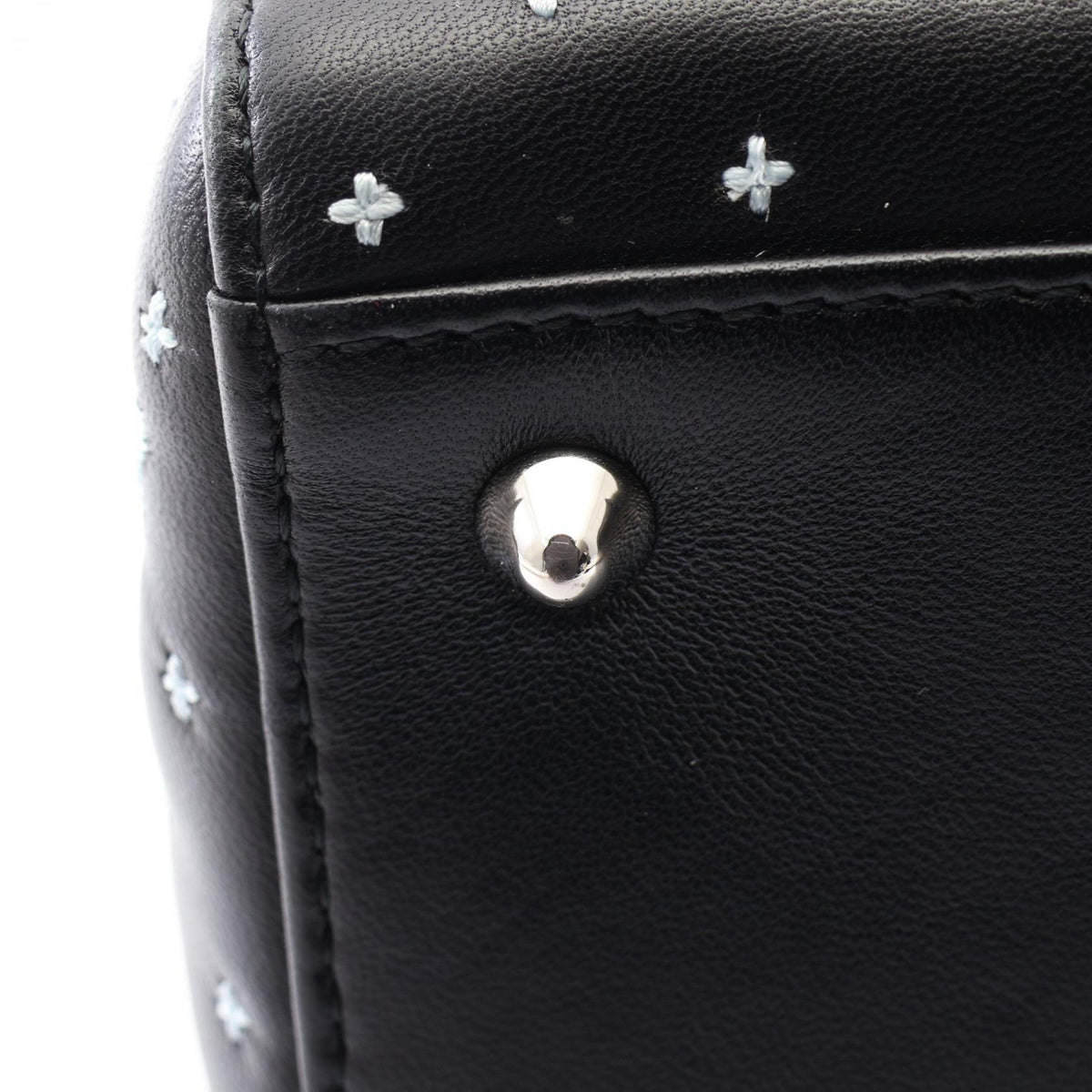 CHRISTIAN DIOR Christian Dior Lady Dior Christian Dior 2way Handbag Black/White/Blue Leather image 11