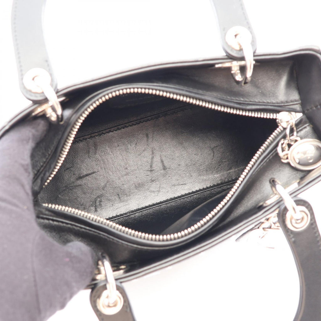 CHRISTIAN DIOR Christian Dior Lady Dior Christian Dior 2way Handbag Black/White/Blue Leather image 3