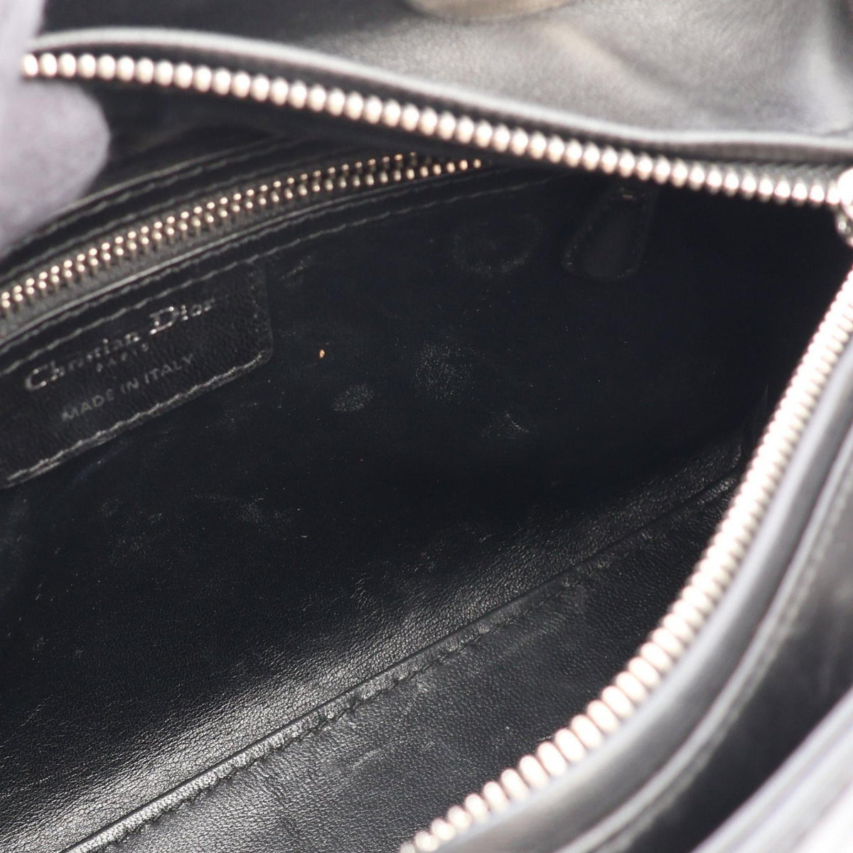CHRISTIAN DIOR Christian Dior Lady Dior Christian Dior 2way Handbag Black/White/Blue Leather image 5