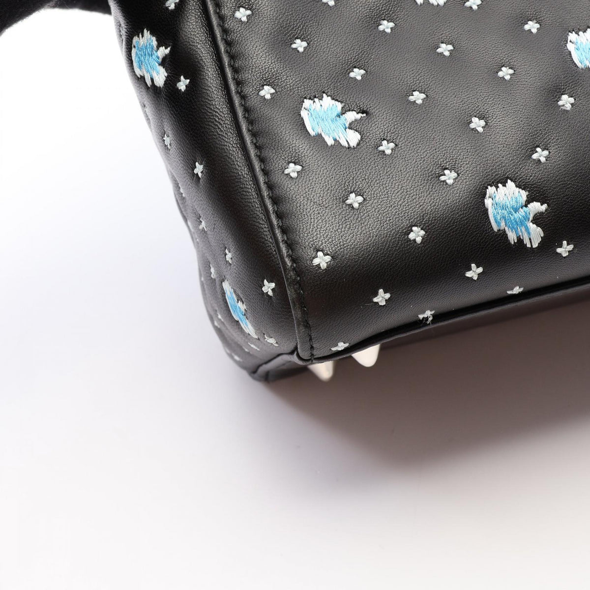 CHRISTIAN DIOR Christian Dior Lady Dior Christian Dior 2way Handbag Black/White/Blue Leather image 6