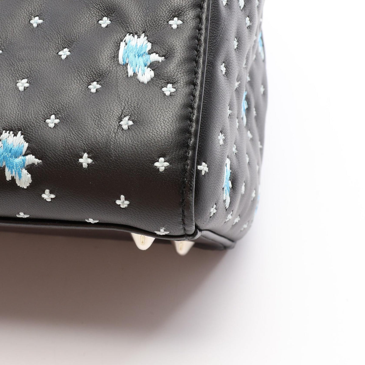 CHRISTIAN DIOR Christian Dior Lady Dior Christian Dior 2way Handbag Black/White/Blue Leather image 7