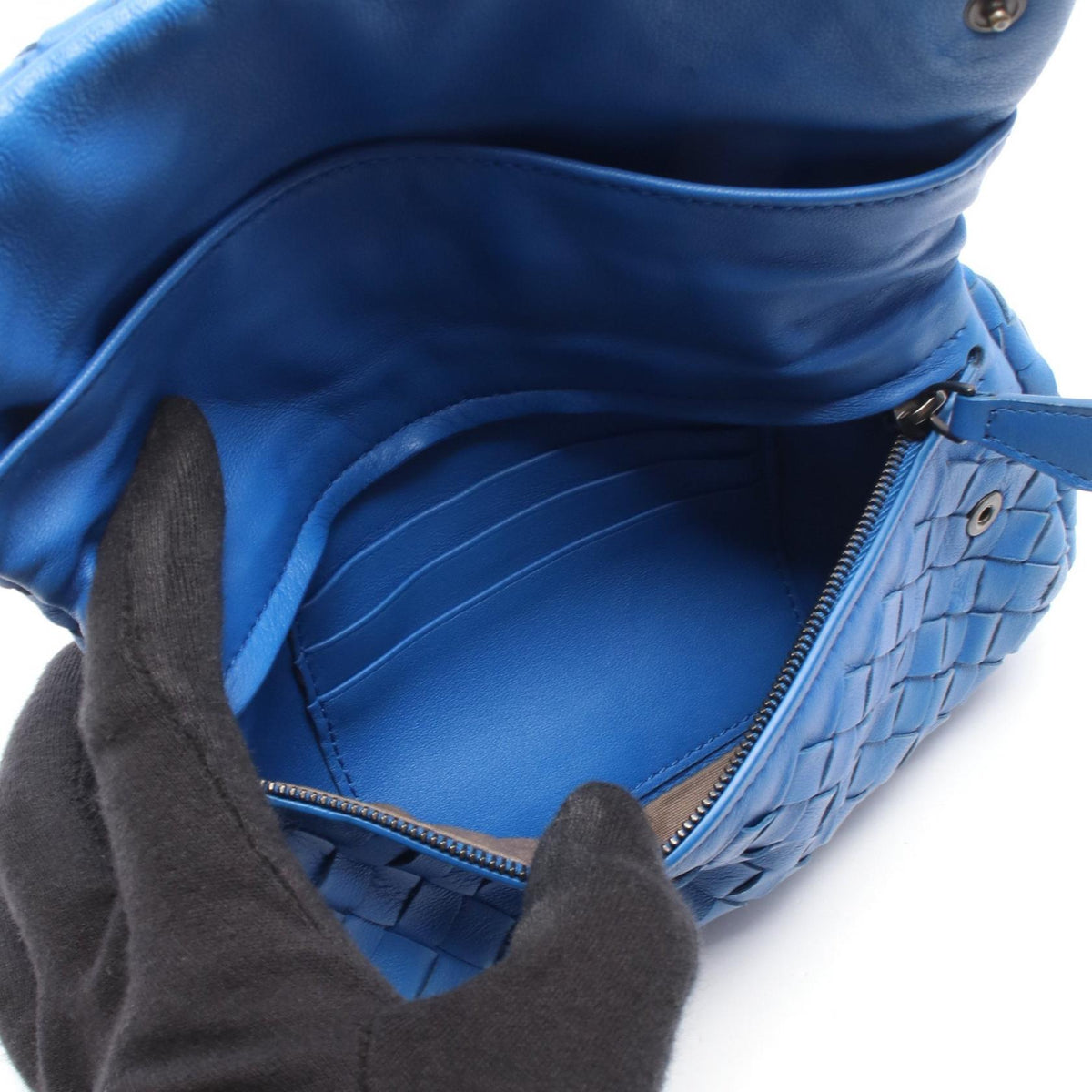 BOTTEGA VENETA Bottega Veneta Intrecciato Shoulder Bag Blue Leather 310774 image 8
