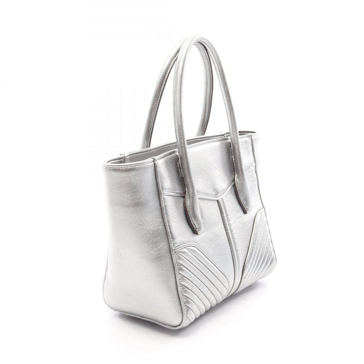 MIU MIU Miu Miu Nappa Biker 2way Handbag Silver Leather image 2