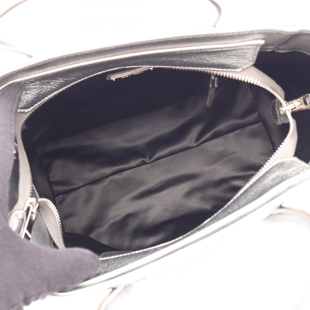 MIU MIU Miu Miu Nappa Biker 2way Handbag Silver Leather image 3