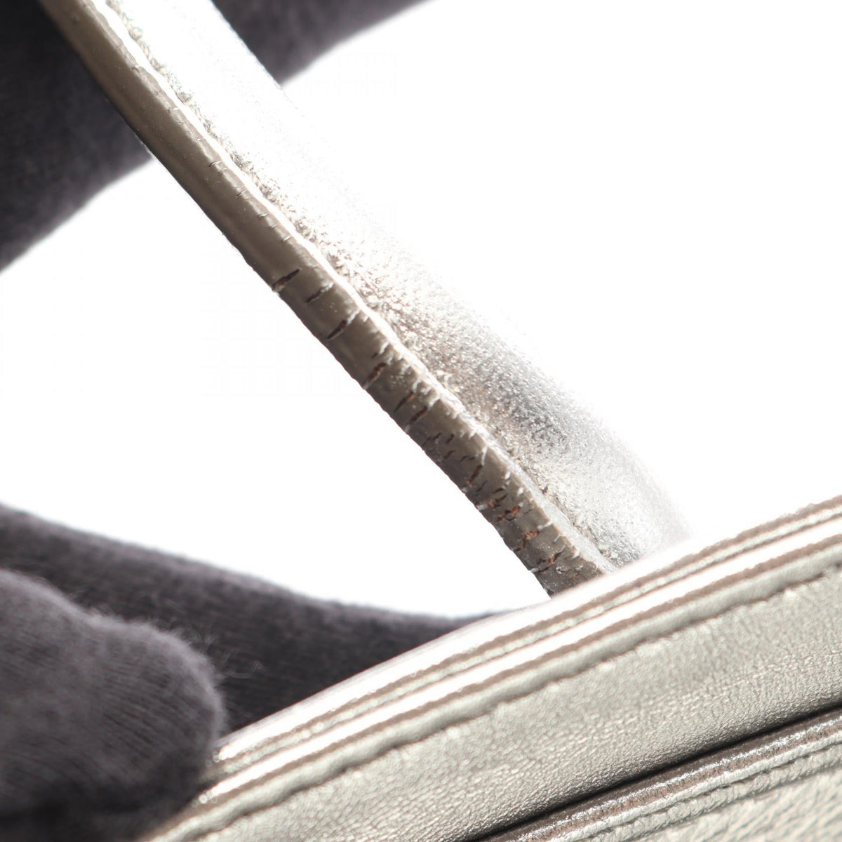 MIU MIU Miu Miu Nappa Biker 2way Handbag Silver Leather image 8