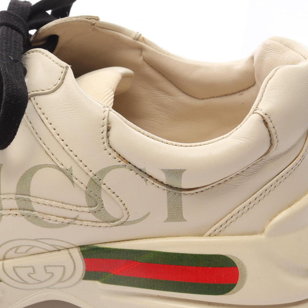 GUCCI Gucci Vintage Logo Sherry Line Sneakers Beige/Green/Red Leather image 14