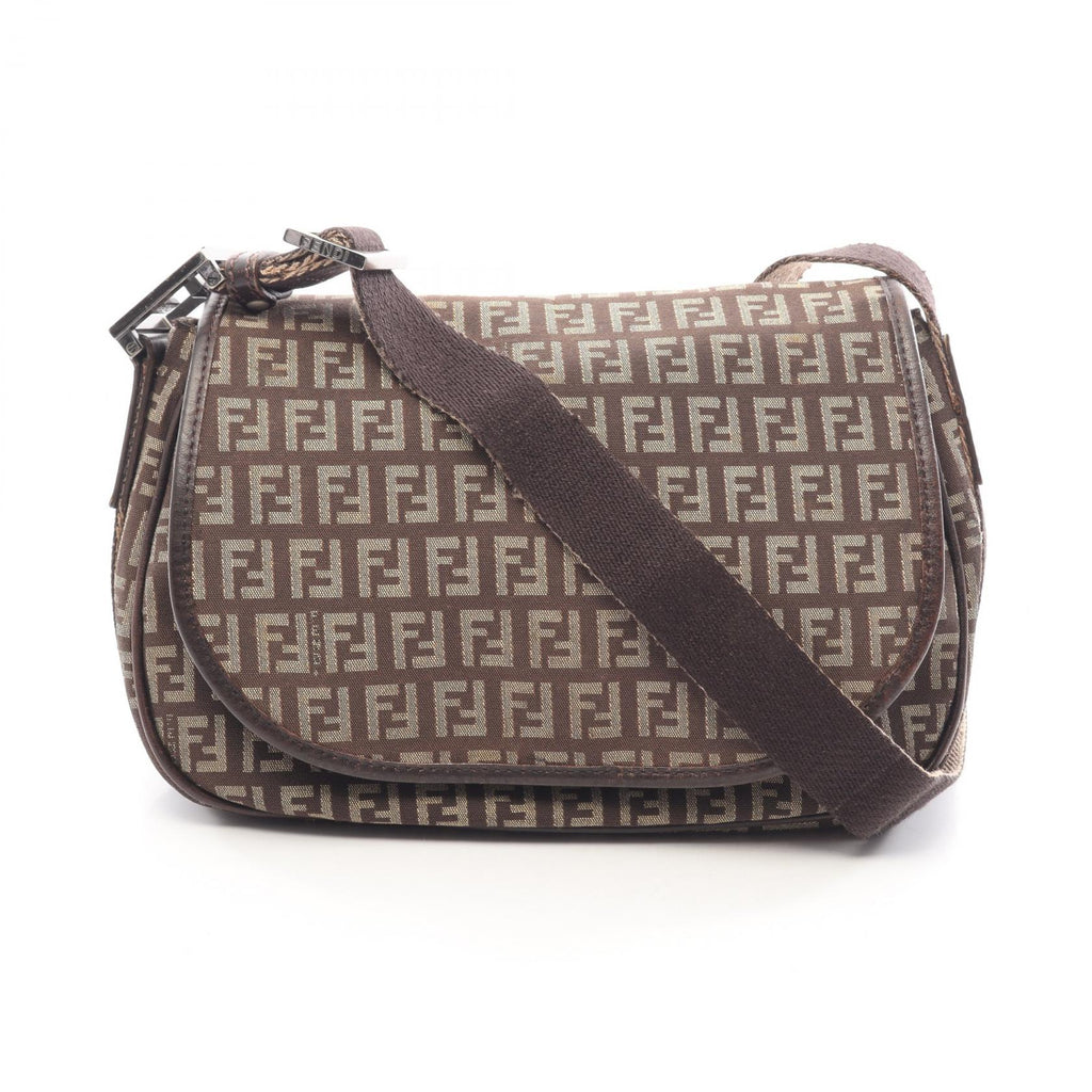 FENDI Fendi Zucchino Shoulder Bag Brown/Beige Canvas×leather 8br320 image 1