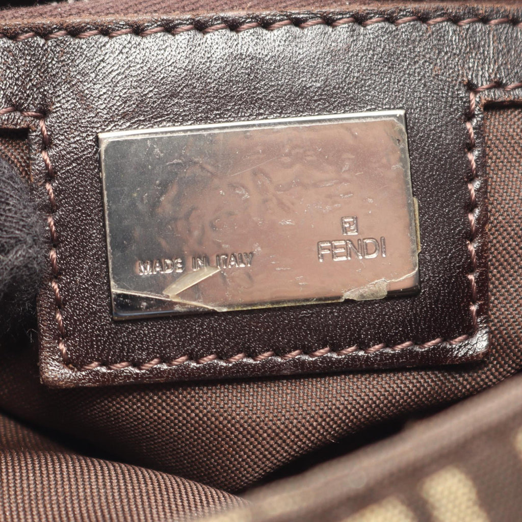 FENDI Fendi Zucchino Shoulder Bag Brown/Beige Canvas×leather 8br320 image 4