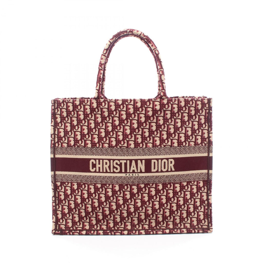 CHRISTIAN DIOR Christian Dior Tote Bag Book Tote Large Canvas Bordeaux/Beige image 1