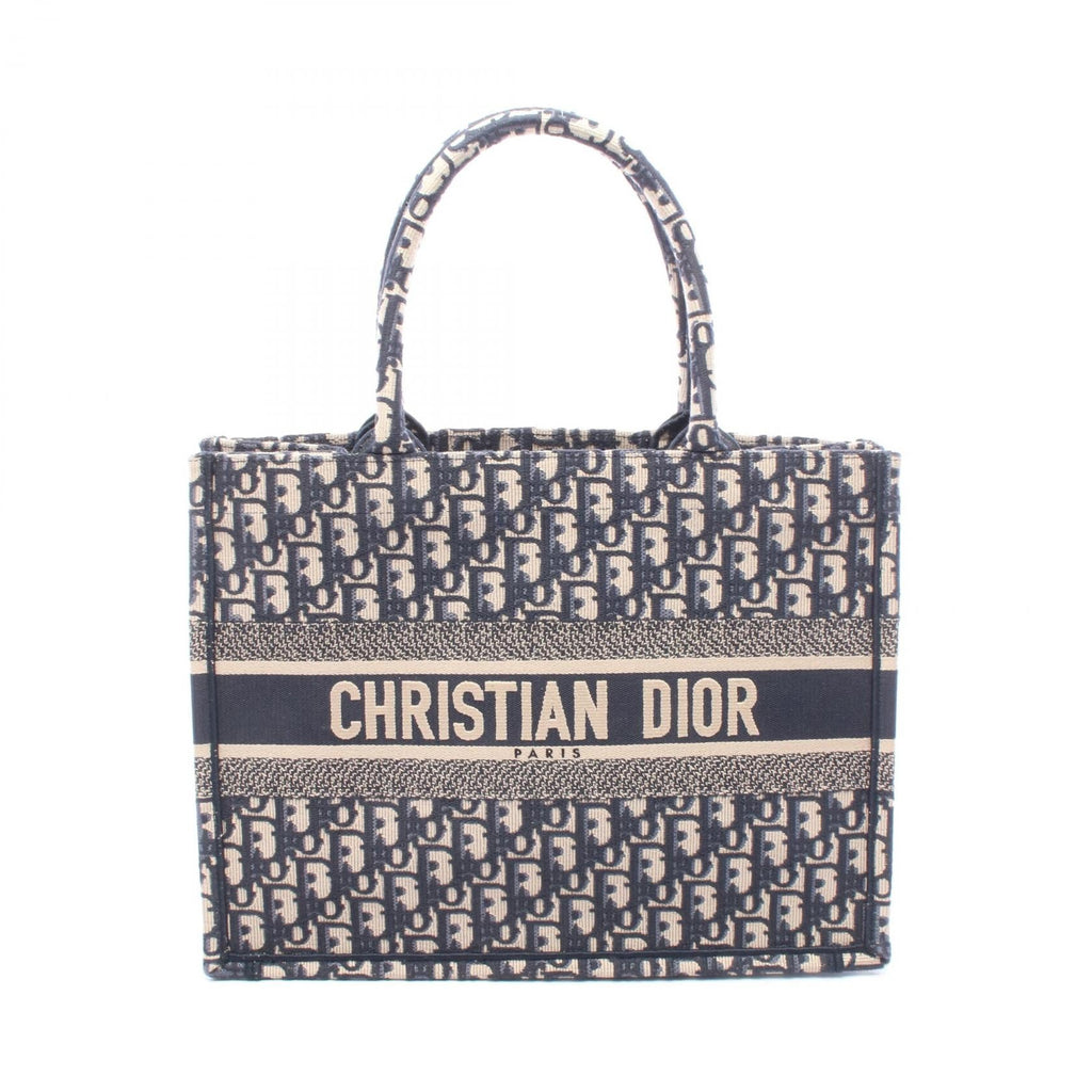 CHRISTIAN DIOR Christian Dior Tote Bag Book Tote Medium Canvas Navy/Beige image 1