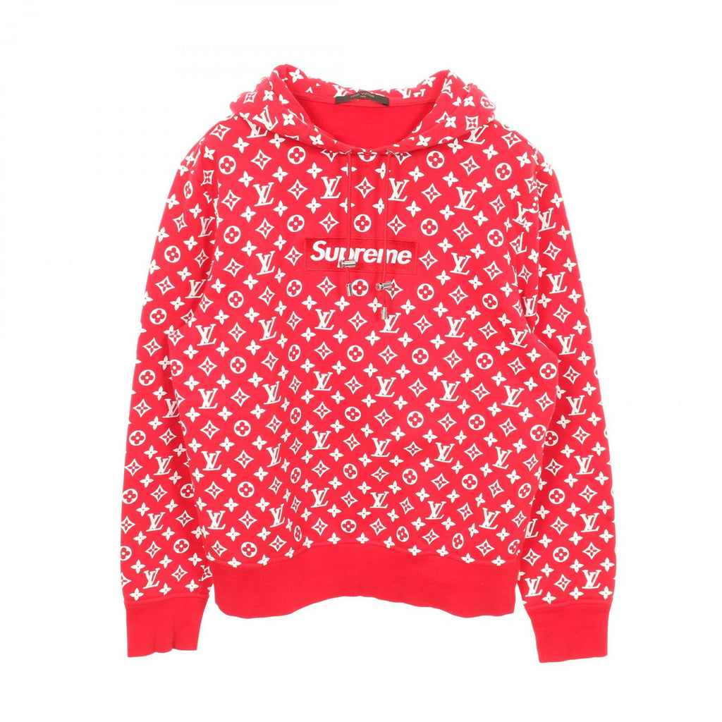 LOUIS VUITTON Louis Vuitton Louis Vuitton × Supreme Box Logo Hooded Sweatshirt Red Red/White Hoodie image 1