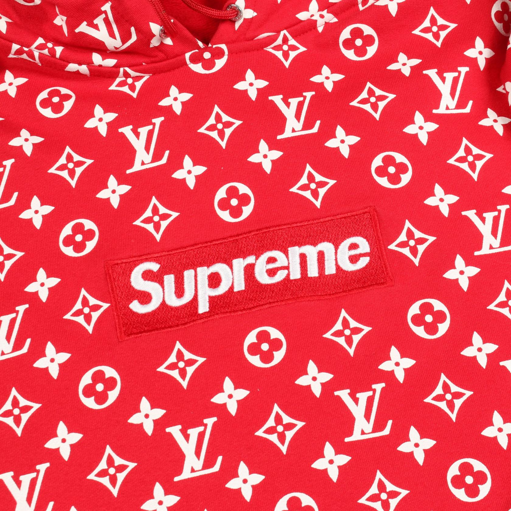 LOUIS VUITTON Louis Vuitton Louis Vuitton × Supreme Box Logo Hooded Sweatshirt Red Red/White Hoodie image 12