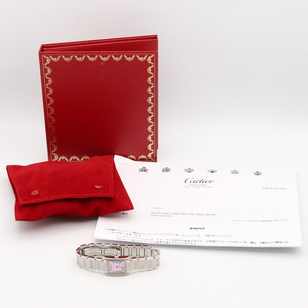 CARTIER Cartier Tank Francaise Sm Wrist Watch Pink Pink Shell Stainless Steel W51028q3 image 11