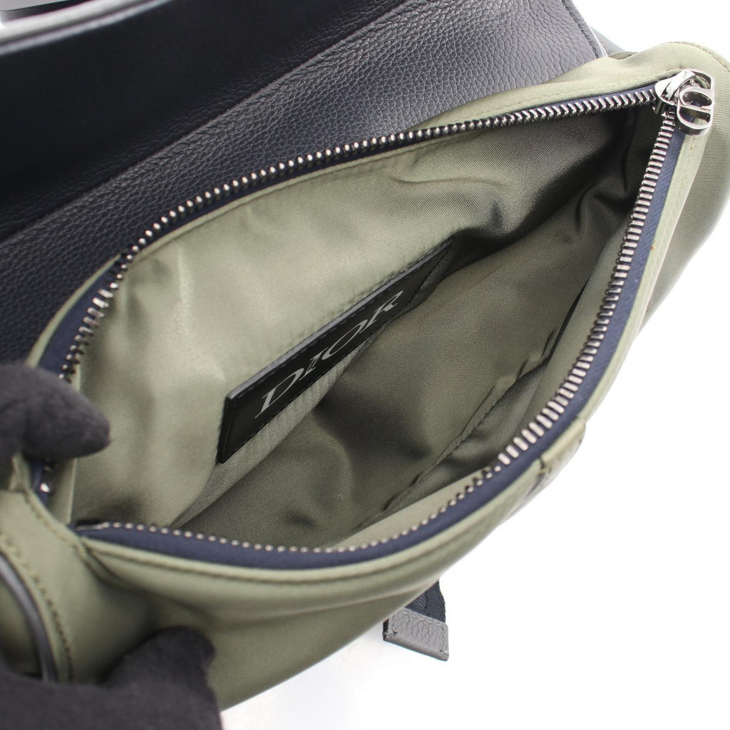 DIOR Dior Dior × Sacai Saddle Waist Bag Body Bag Khaki/Gray Nylon×leather image 3