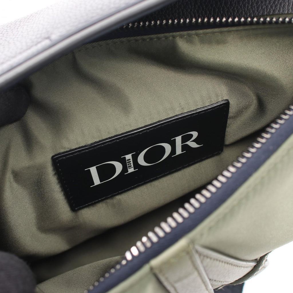 DIOR Dior Dior × Sacai Saddle Waist Bag Body Bag Khaki/Gray Nylon×leather image 4