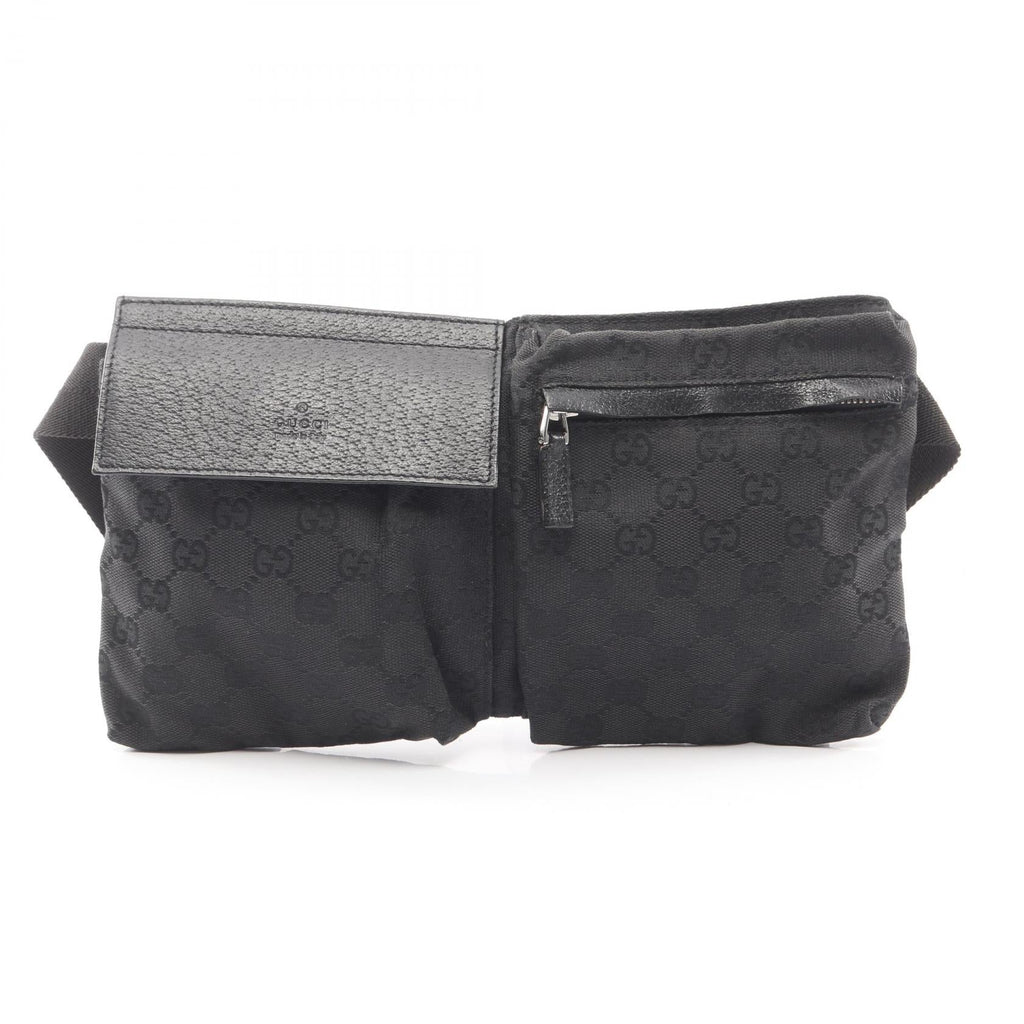 GUCCI Gucci Gg Canvas Waist Bag Body Bag Black Canvas×leather 28566 image 1
