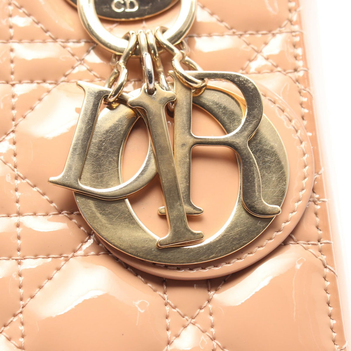 DIOR Dior Lady Dior Small Shoulder Handbag Crossbody Patent Leather Pink Used Women image 9