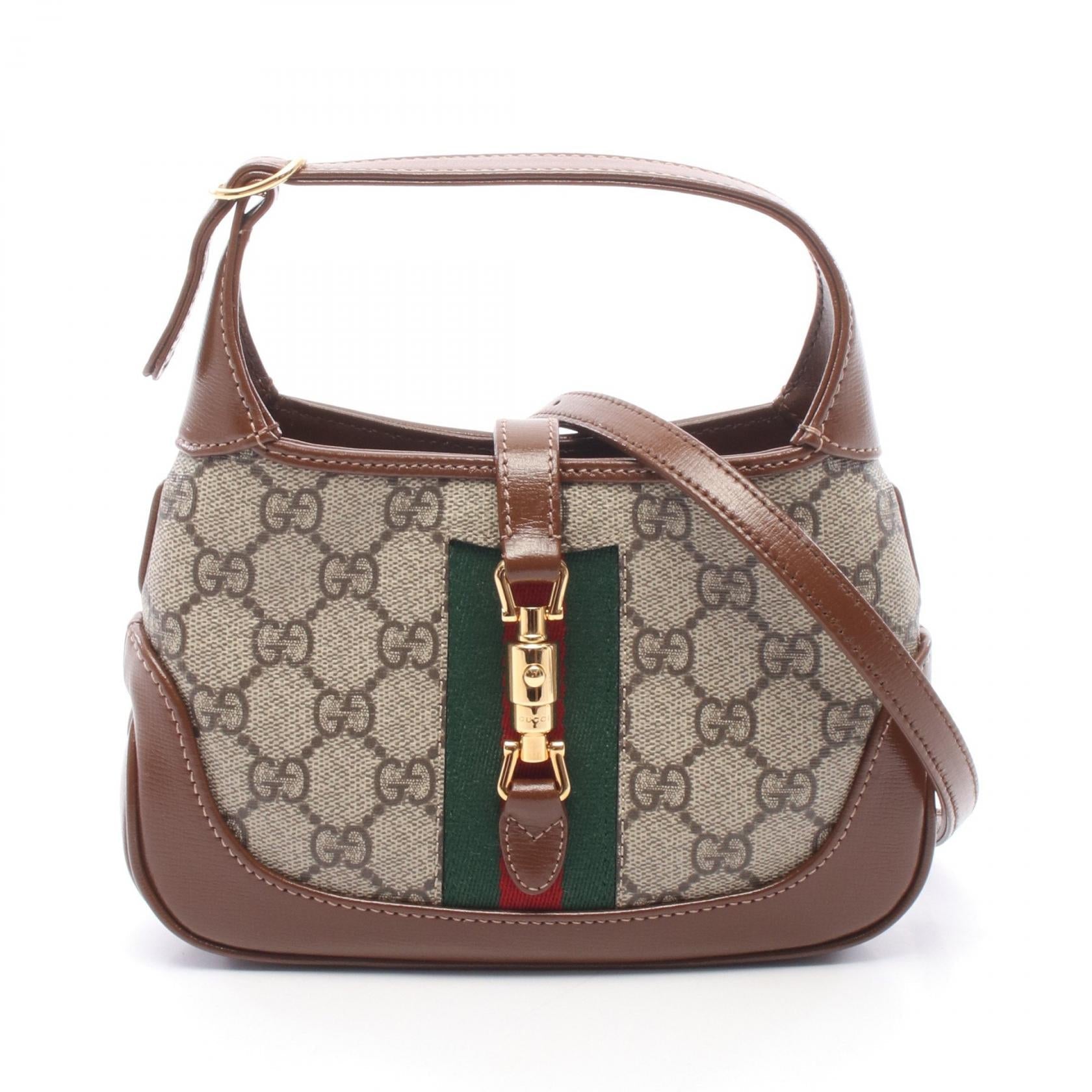 GUCCI Gucci Jackie 1961 Gg Supreme 2way Handbag Beige/Brown/Multicolor Pvc Coated Canvas×leather 637092 image 1