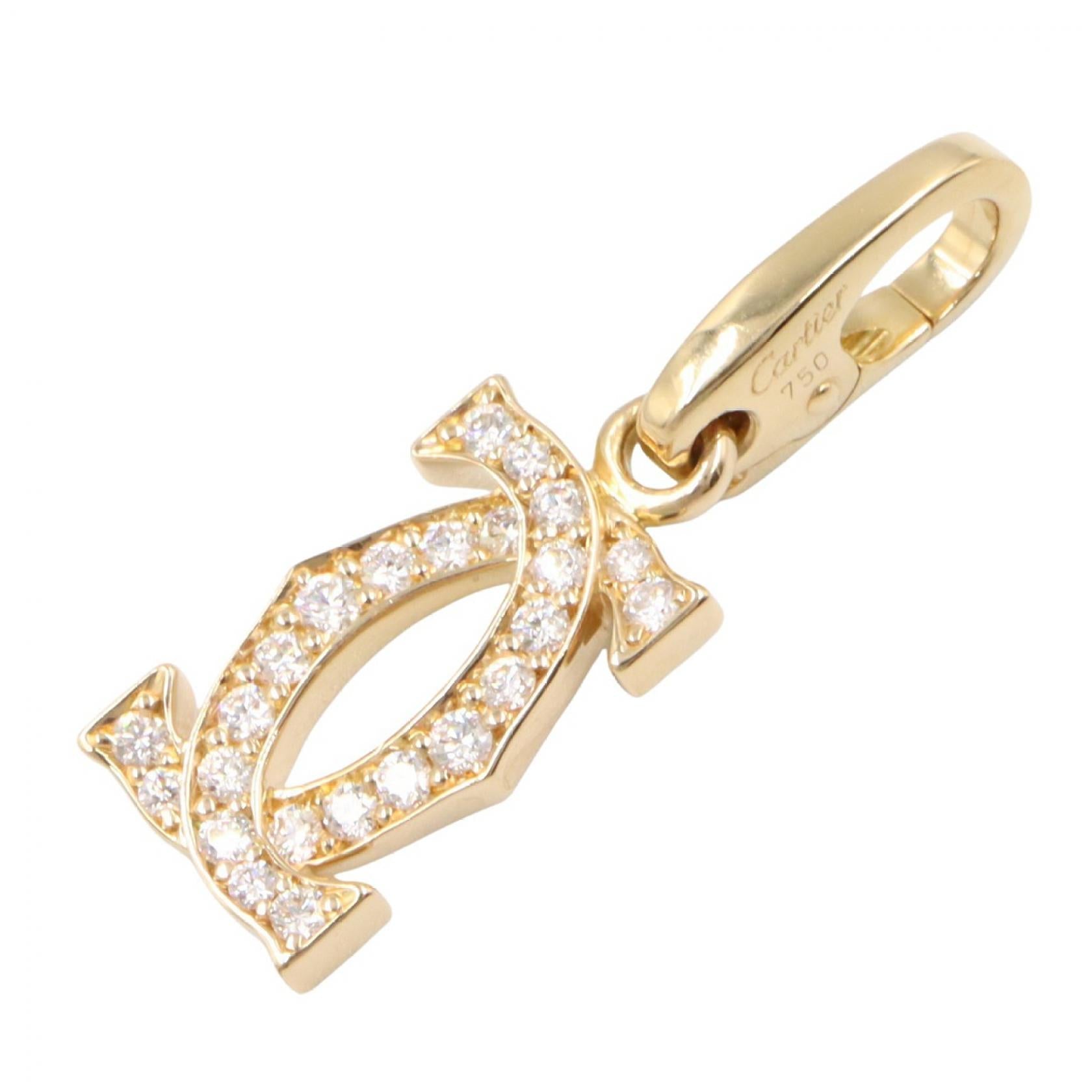 CARTIER Cartier 2c Diamond Charm Charm Gold/Clear K18 (yellow Gold)×diamond image 1