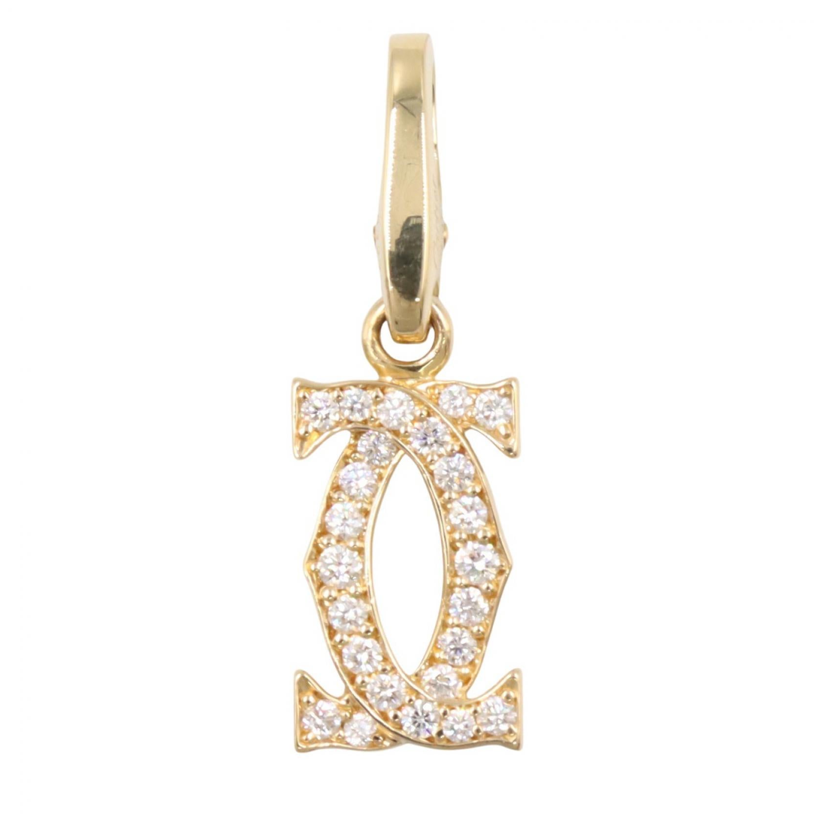 CARTIER Cartier 2c Diamond Charm Charm Gold/Clear K18 (yellow Gold)×diamond image 2