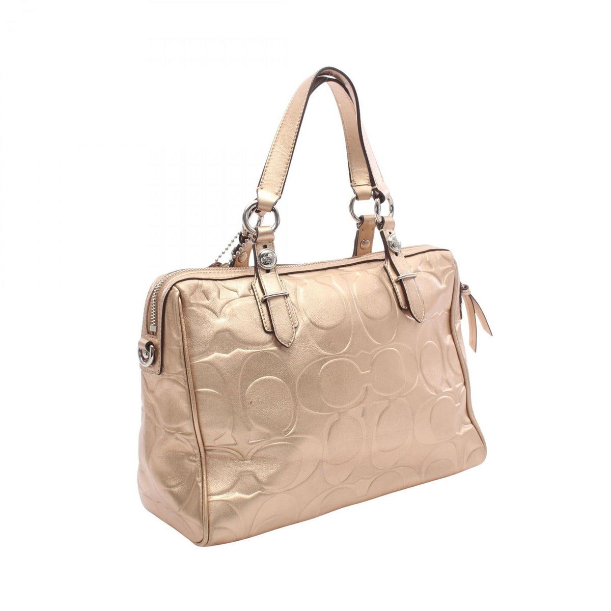 COACH Coach Signature 2way Handbag Gold Leather F17992 image 2