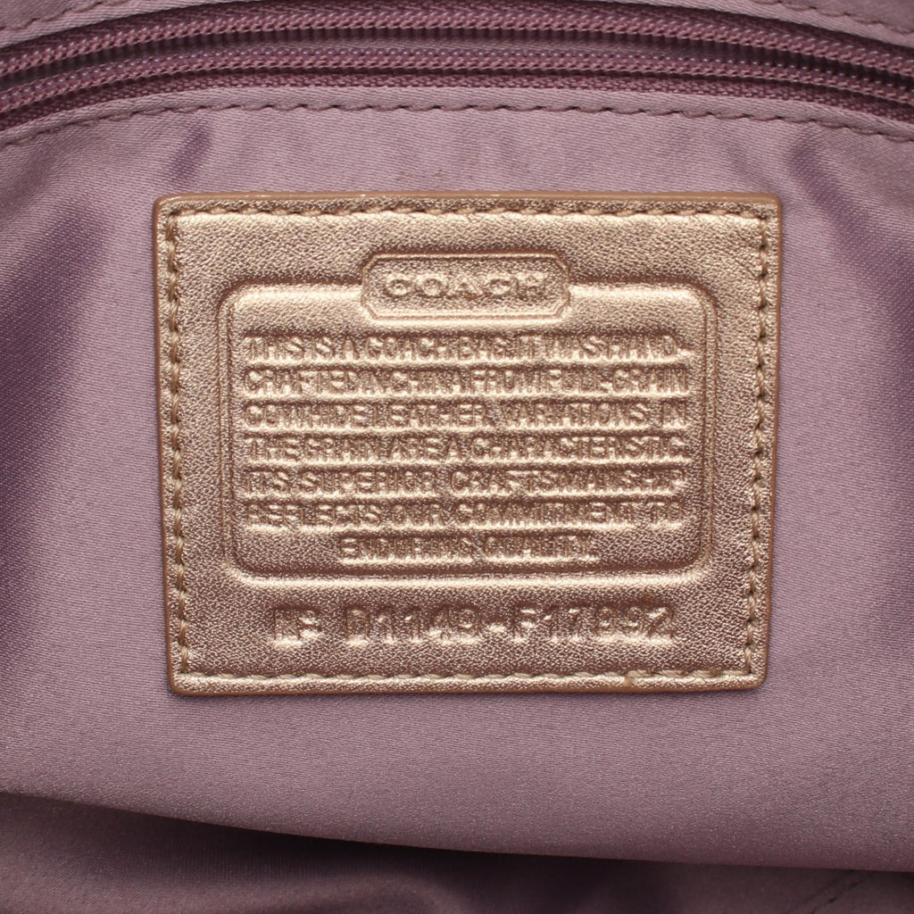 COACH Coach Signature 2way Handbag Gold Leather F17992 image 4