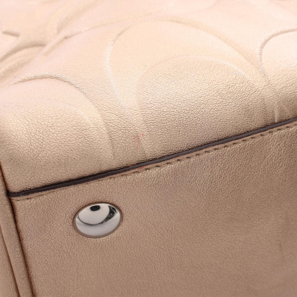 COACH Coach Signature 2way Handbag Gold Leather F17992 image 7