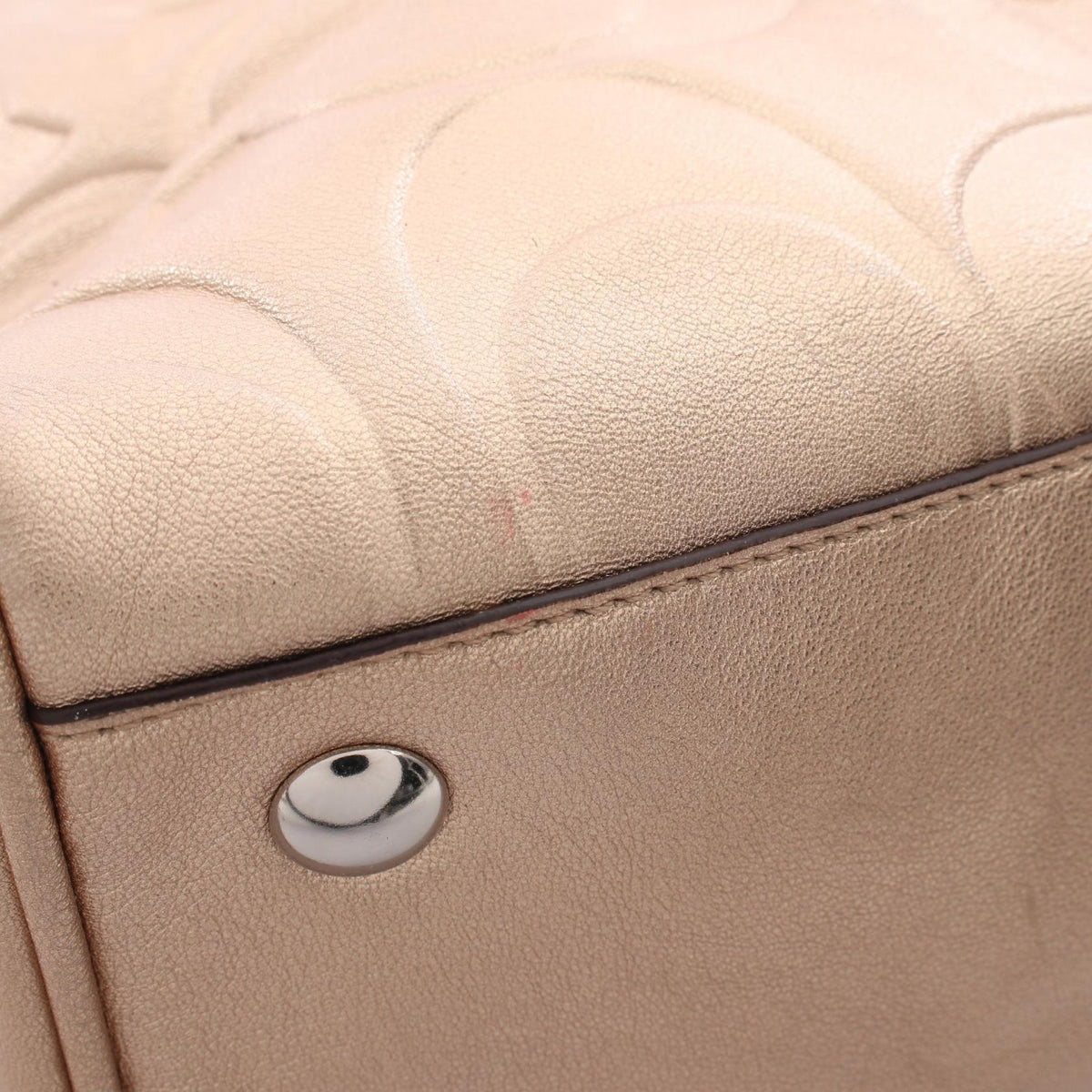 COACH Coach Signature 2way Handbag Gold Leather F17992 image 7