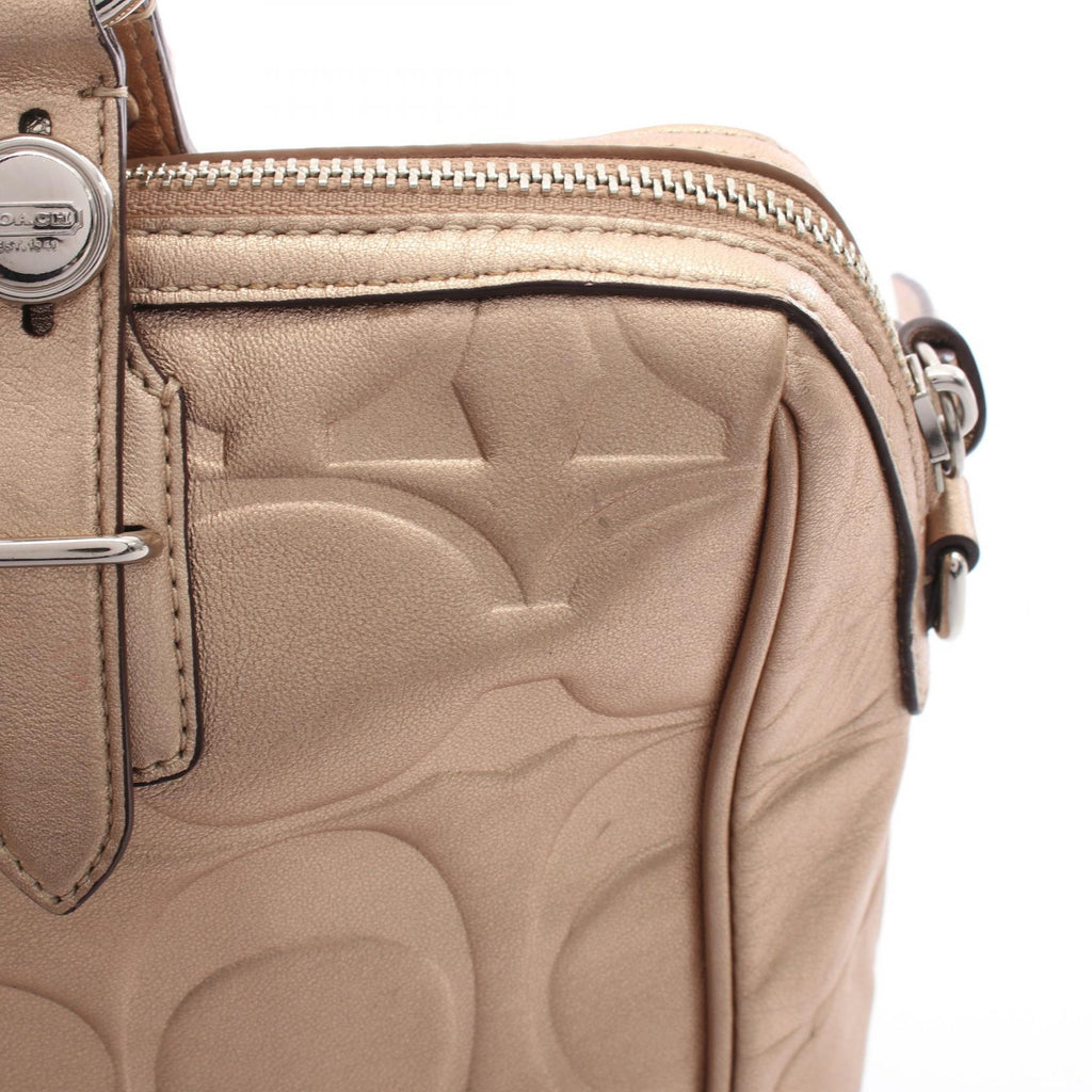 COACH Coach Signature 2way Handbag Gold Leather F17992 image 9