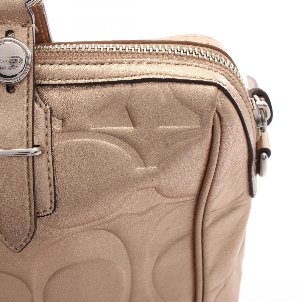 COACH Coach Signature 2way Handbag Gold Leather F17992 image 9