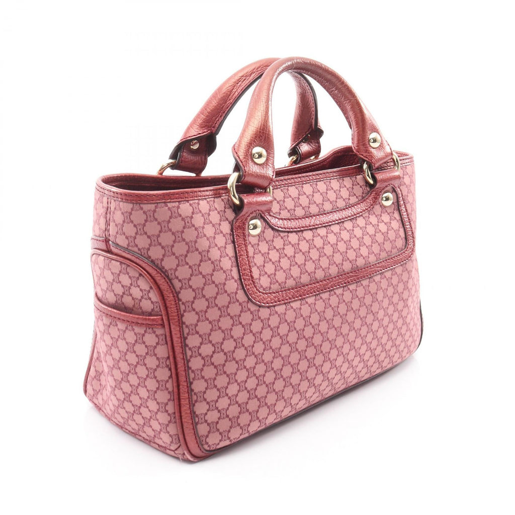 CELINE Celine Boogie Macadam Handbag Canvas Leather Bordeaux Used Women image 2