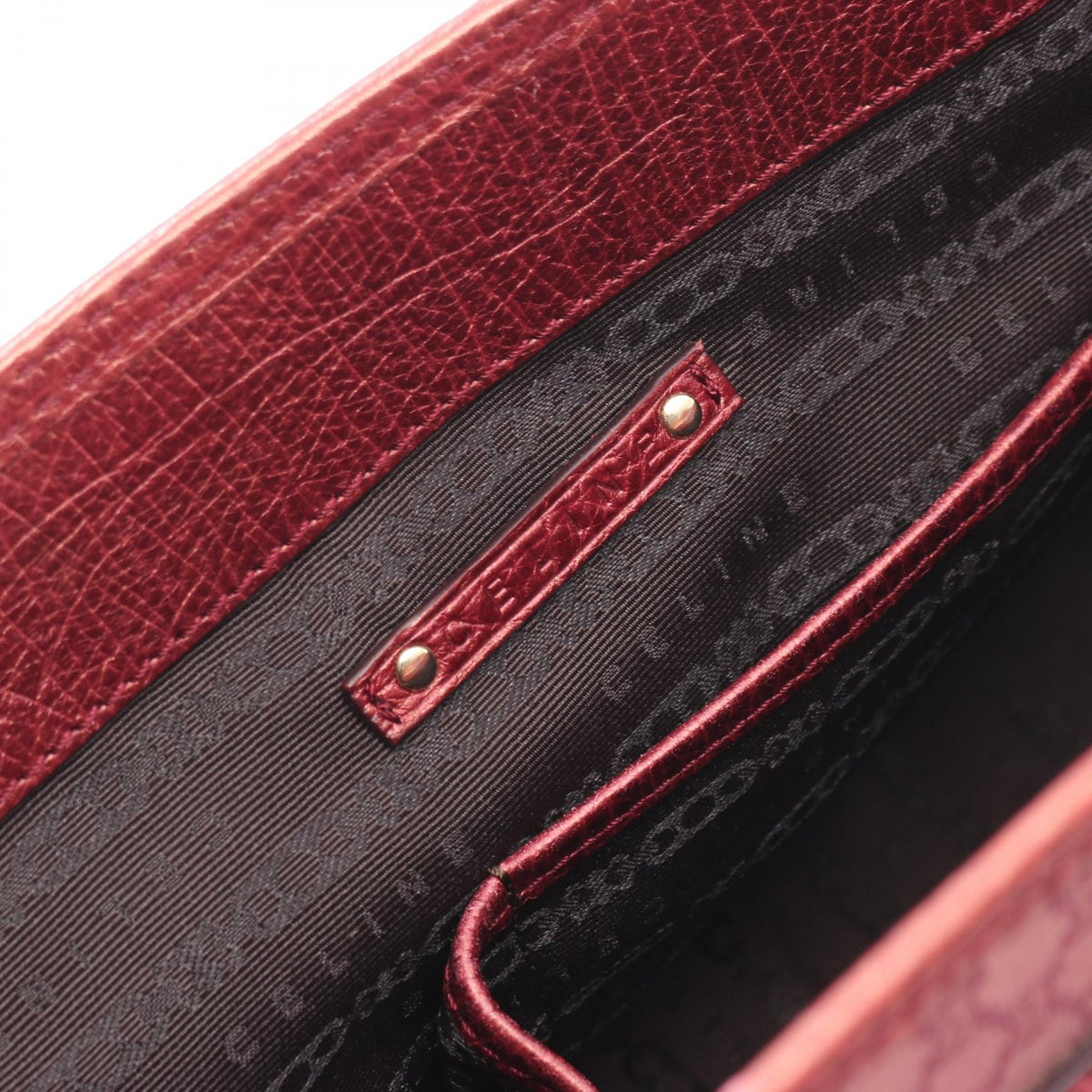CELINE Celine Boogie Macadam Handbag Canvas Leather Bordeaux Used Women image 4