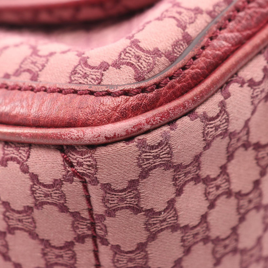 CELINE Celine Boogie Macadam Handbag Canvas Leather Bordeaux Used Women image 5