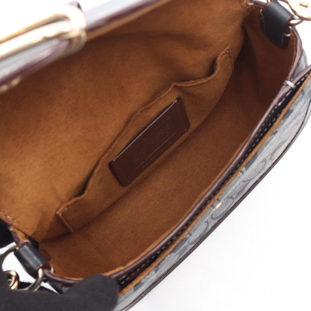 COACH Coach Morgan Saddle Bag Signature Shoulder Bag Navy Leather×canvas Ch143 image 3
