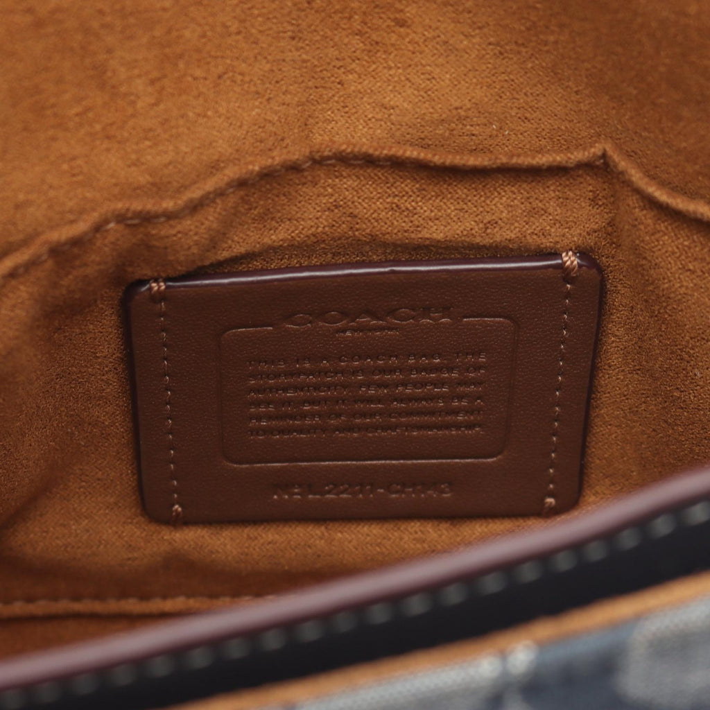 COACH Coach Morgan Saddle Bag Signature Shoulder Bag Navy Leather×canvas Ch143 image 4