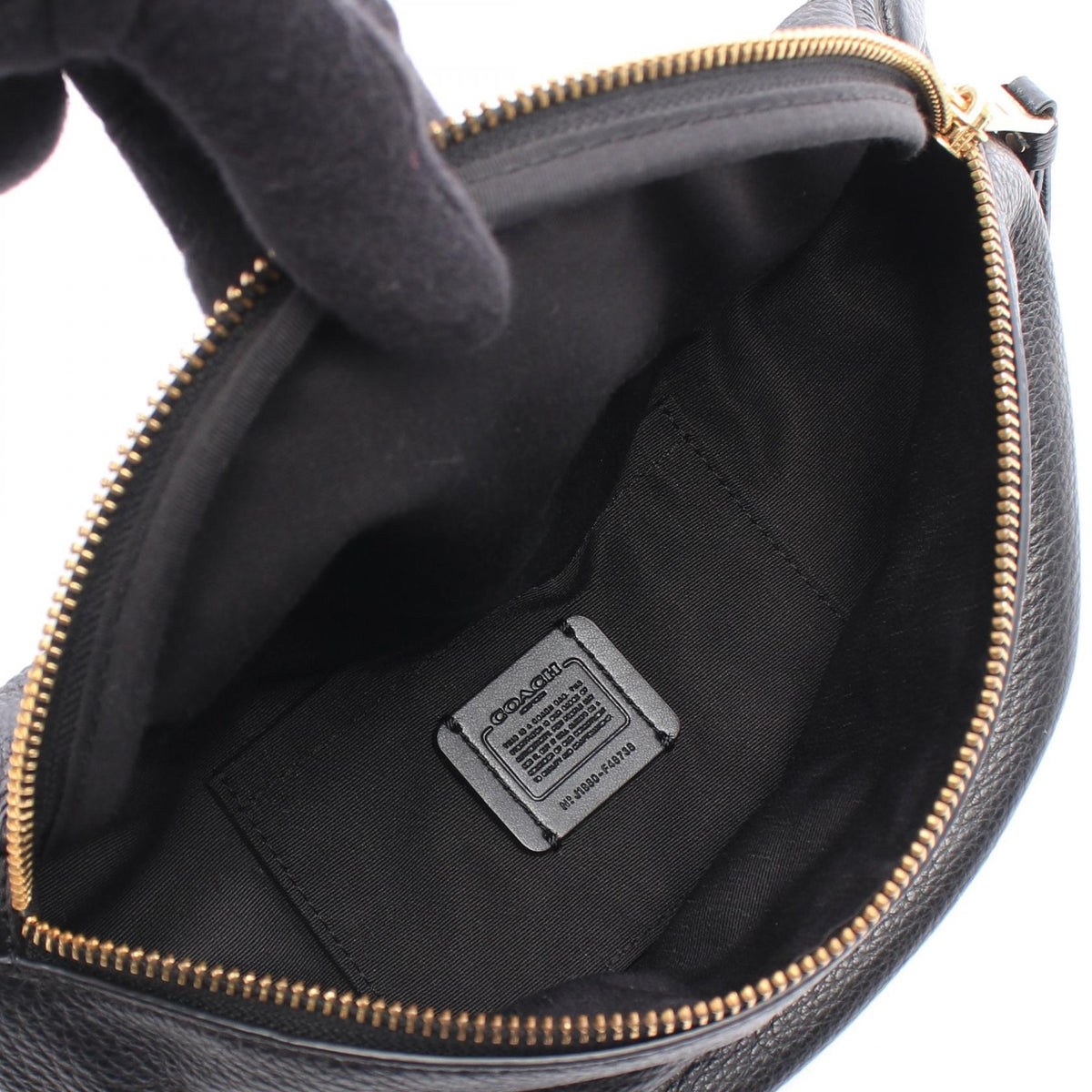 COACH Coach Waist Bag Body Bag Black Leather F48738 image 3