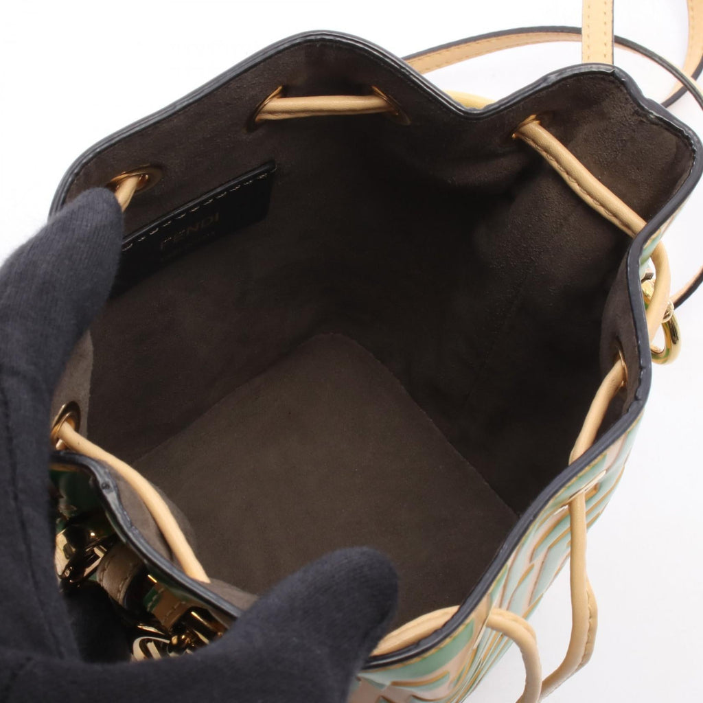 FENDI Fendi Mini Mon Tresor Shoulder Crossbody Handbag Leather Yellow Green Used Women image 3