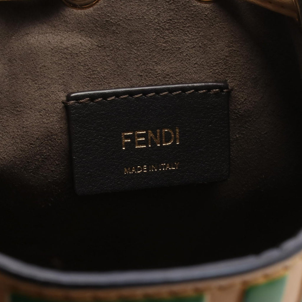 FENDI Fendi Mini Mon Tresor Shoulder Crossbody Handbag Leather Yellow Green Used Women image 4