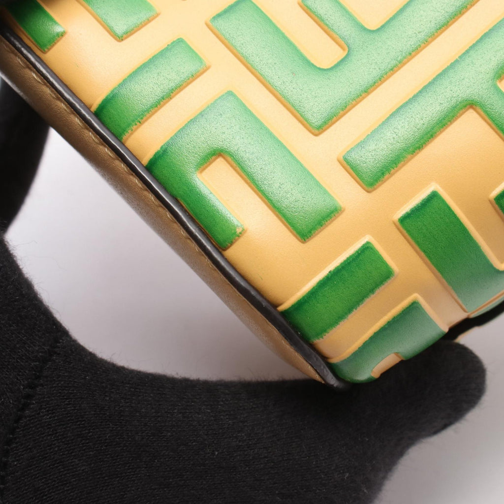 FENDI Fendi Mini Mon Tresor Shoulder Crossbody Handbag Leather Yellow Green Used Women image 7