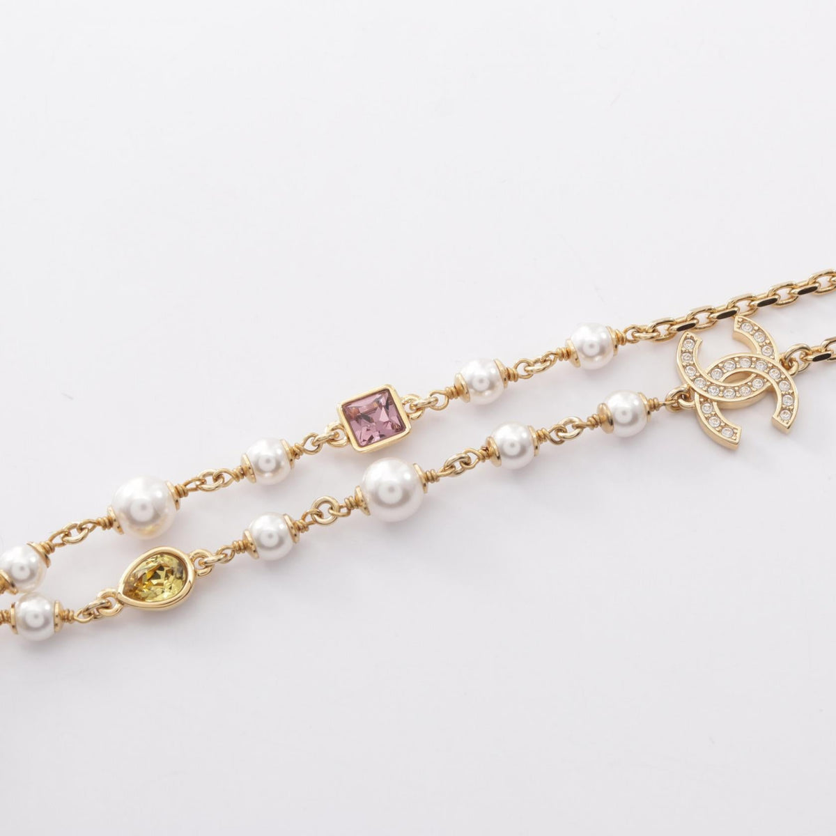 CHANEL Chanel Gold/Multicolor I26c Coco Mark Long Pendant Gold Plated×artificial Pearl / Crystal Abg991 image 7