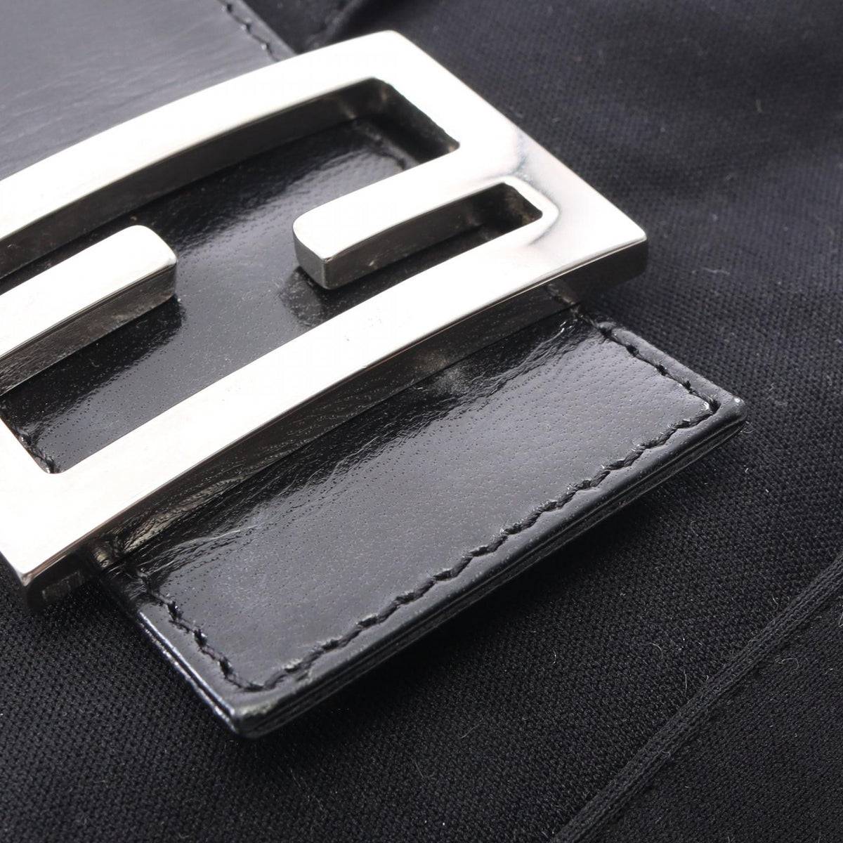 FENDI Fendi Mamma Bucket Shoulder Handbag Leather Fabric Black Shw Used Women image 6