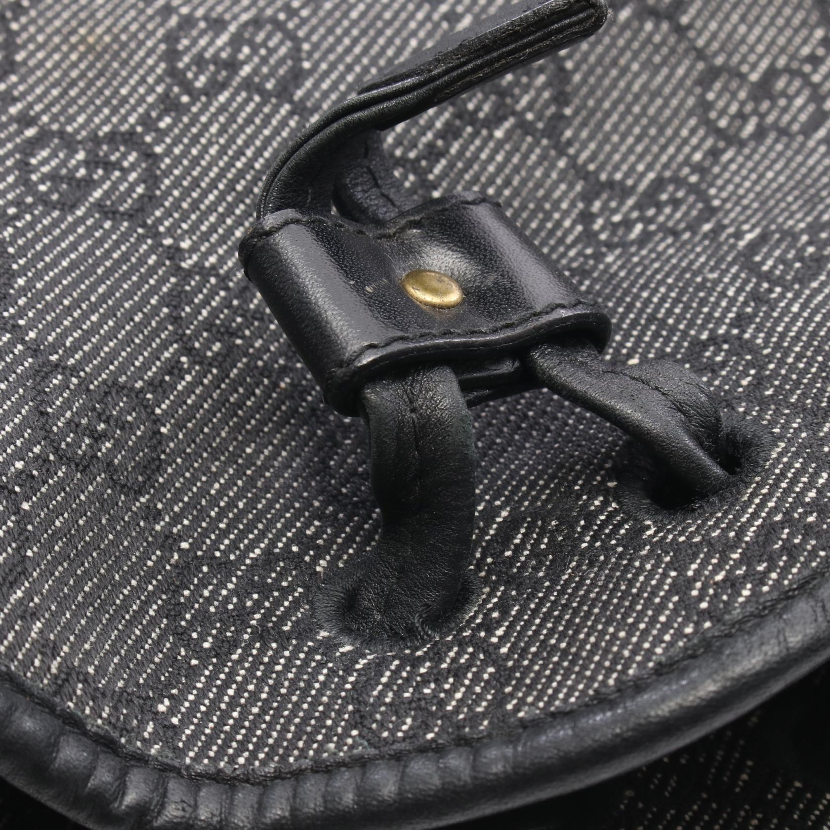 GUCCI Gucci Gg Denim Shoulder Bag Black Denim×leather 92732 image 10