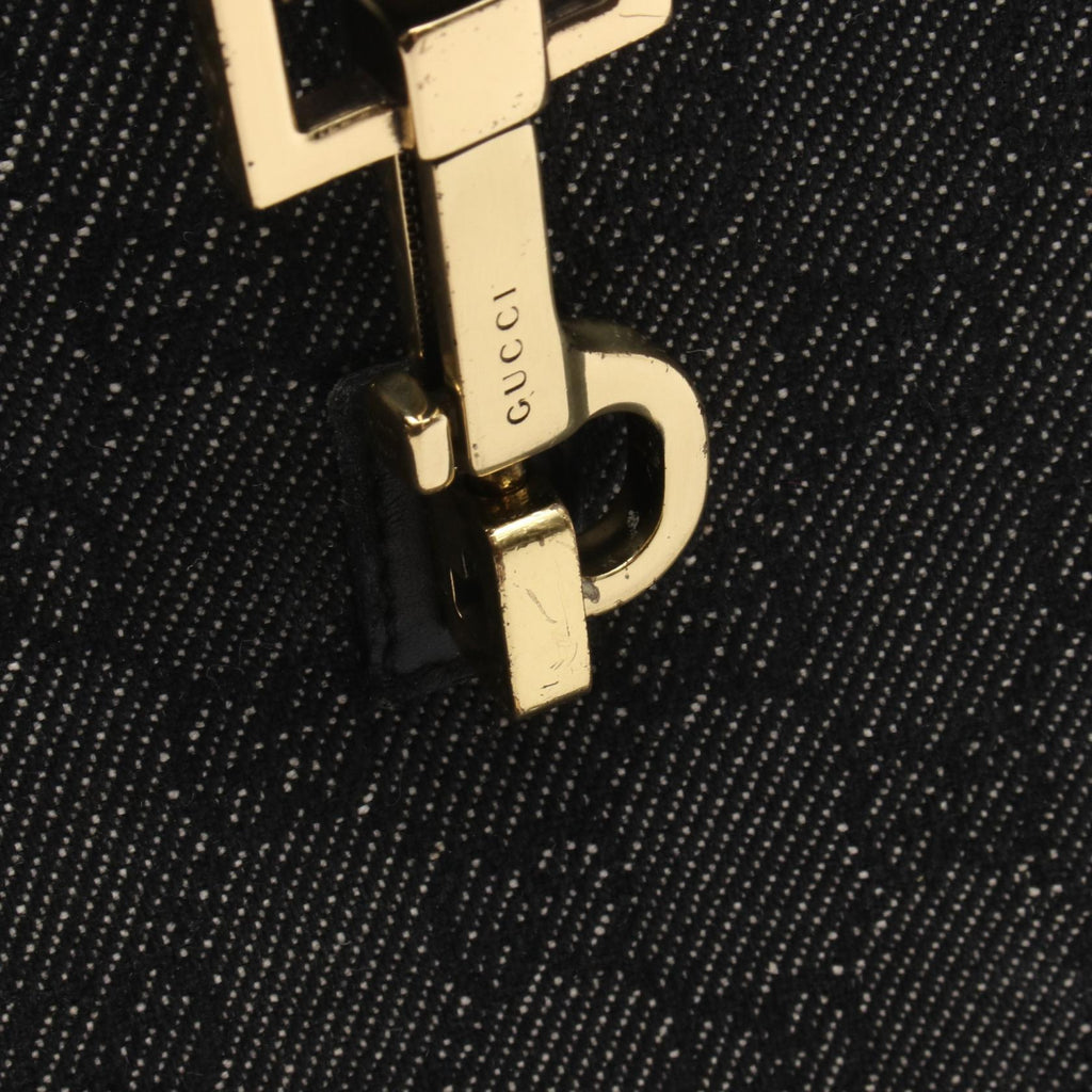 GUCCI Gucci Gg Denim Shoulder Bag Black Denim×leather 92732 image 12
