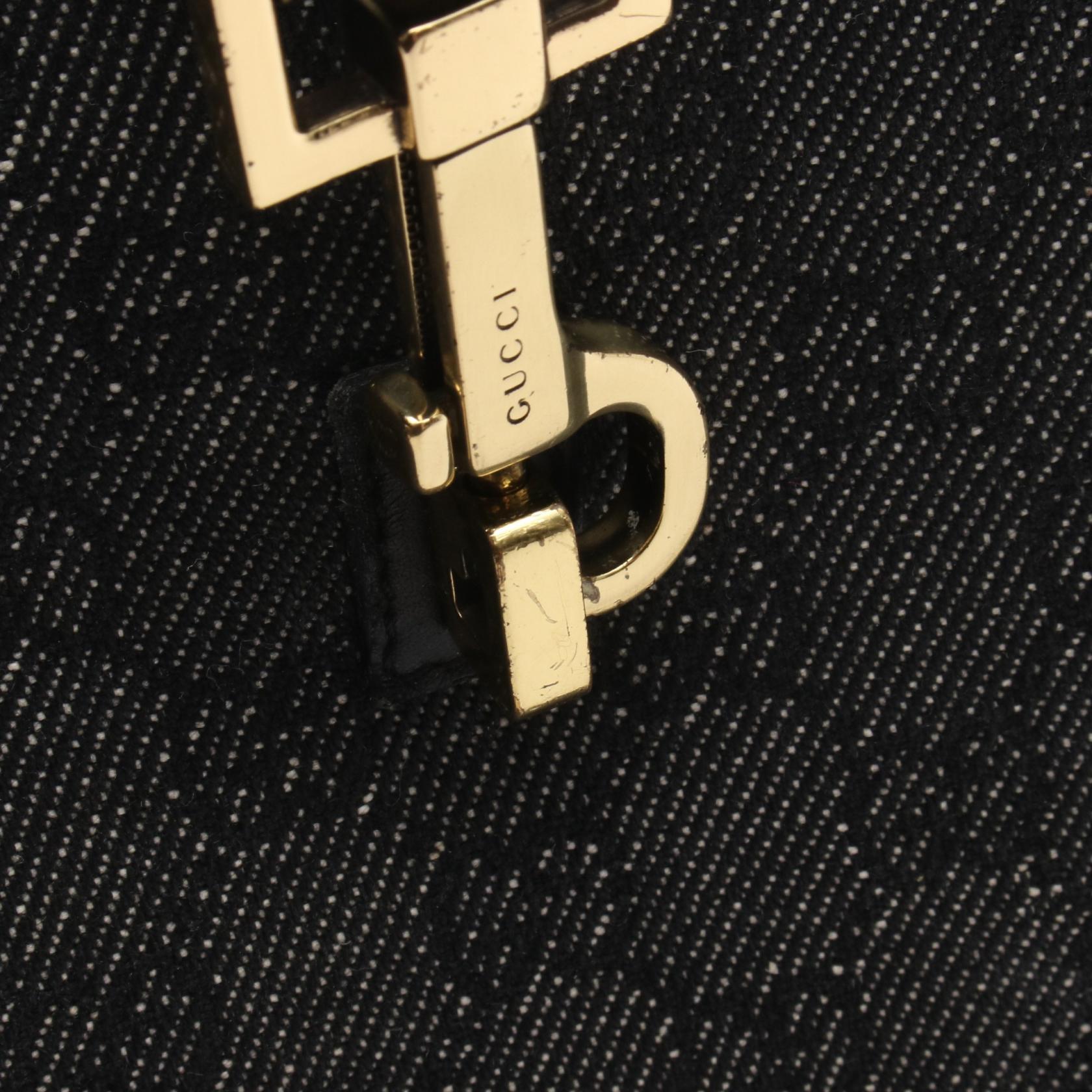 GUCCI Gucci Gg Denim Shoulder Bag Black Denim×leather 92732 image 12