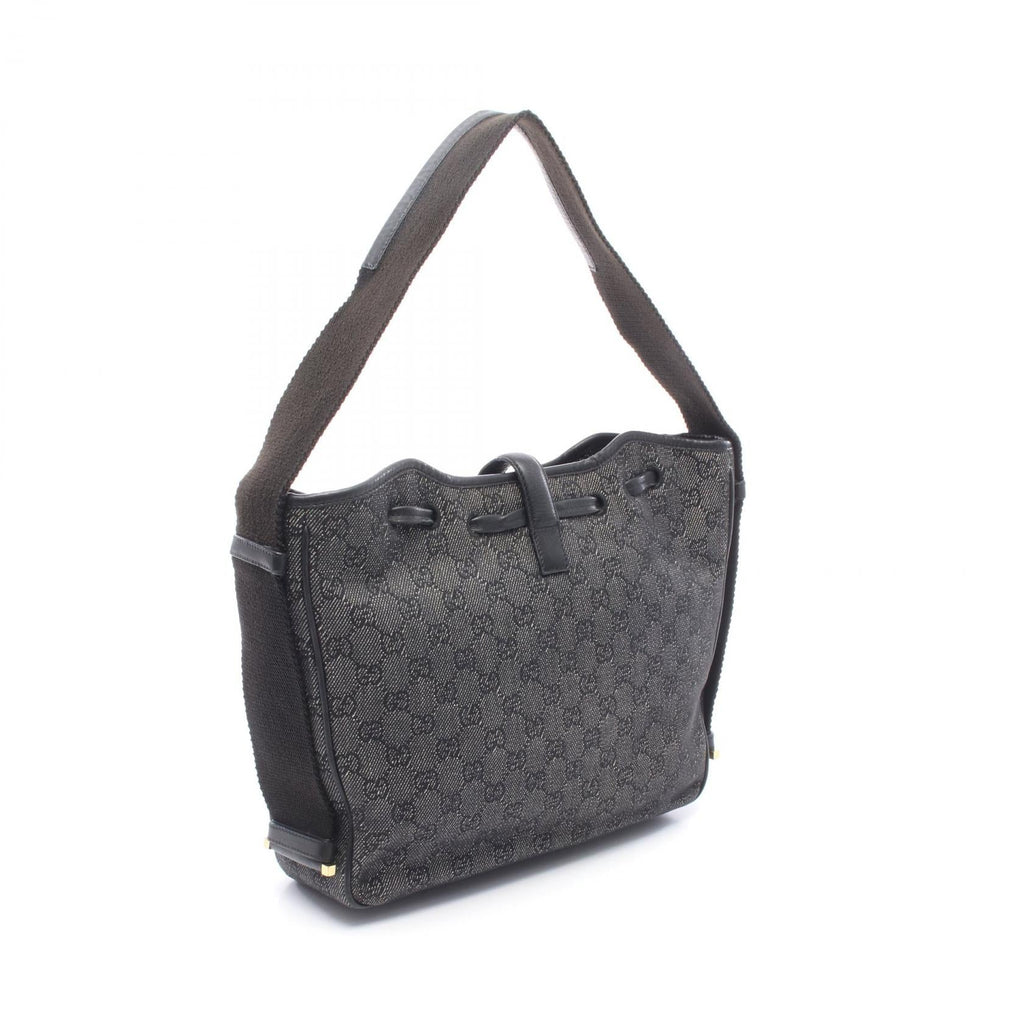 GUCCI Gucci Gg Denim Shoulder Bag Black Denim×leather 92732 image 2