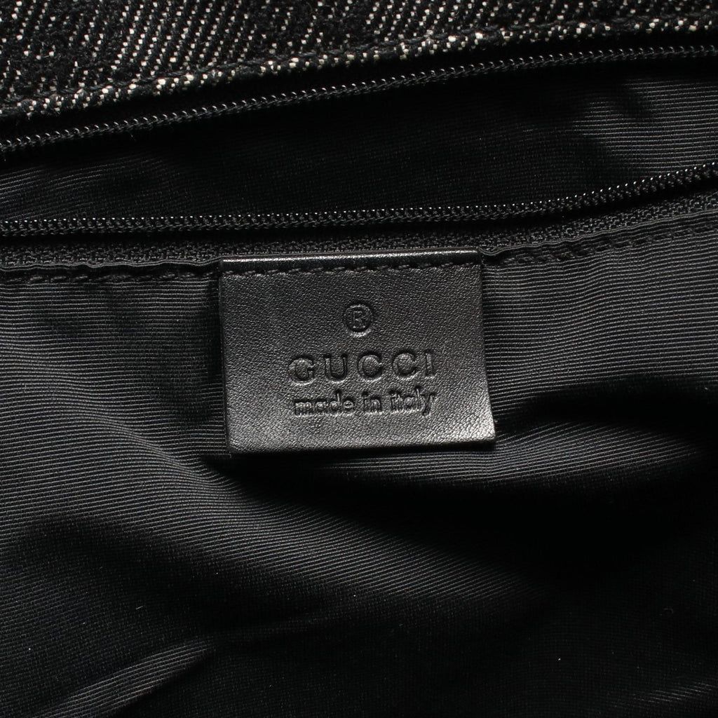 GUCCI Gucci Gg Denim Shoulder Bag Black Denim×leather 92732 image 4