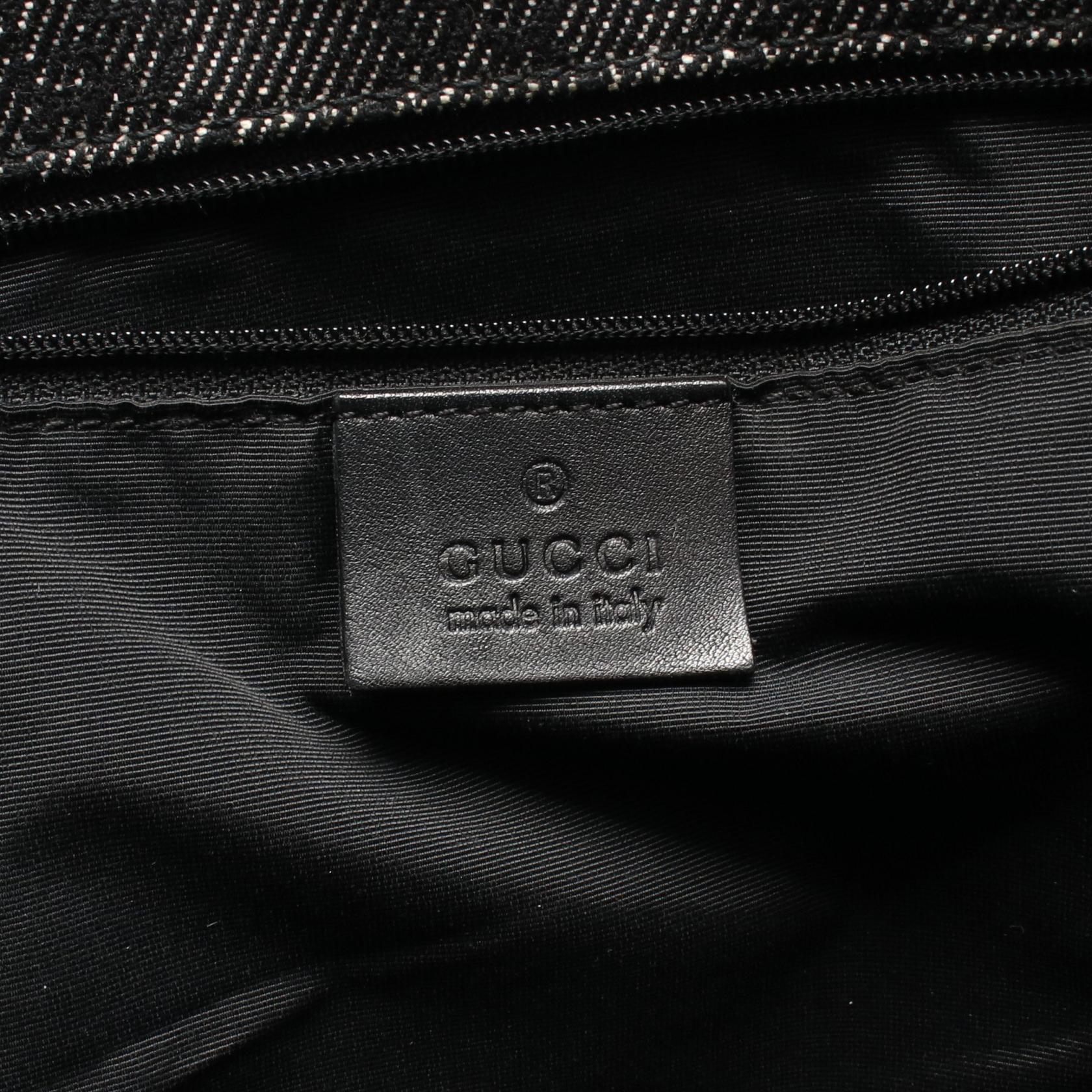 GUCCI Gucci Gg Denim Shoulder Bag Black Denim×leather 92732 image 4