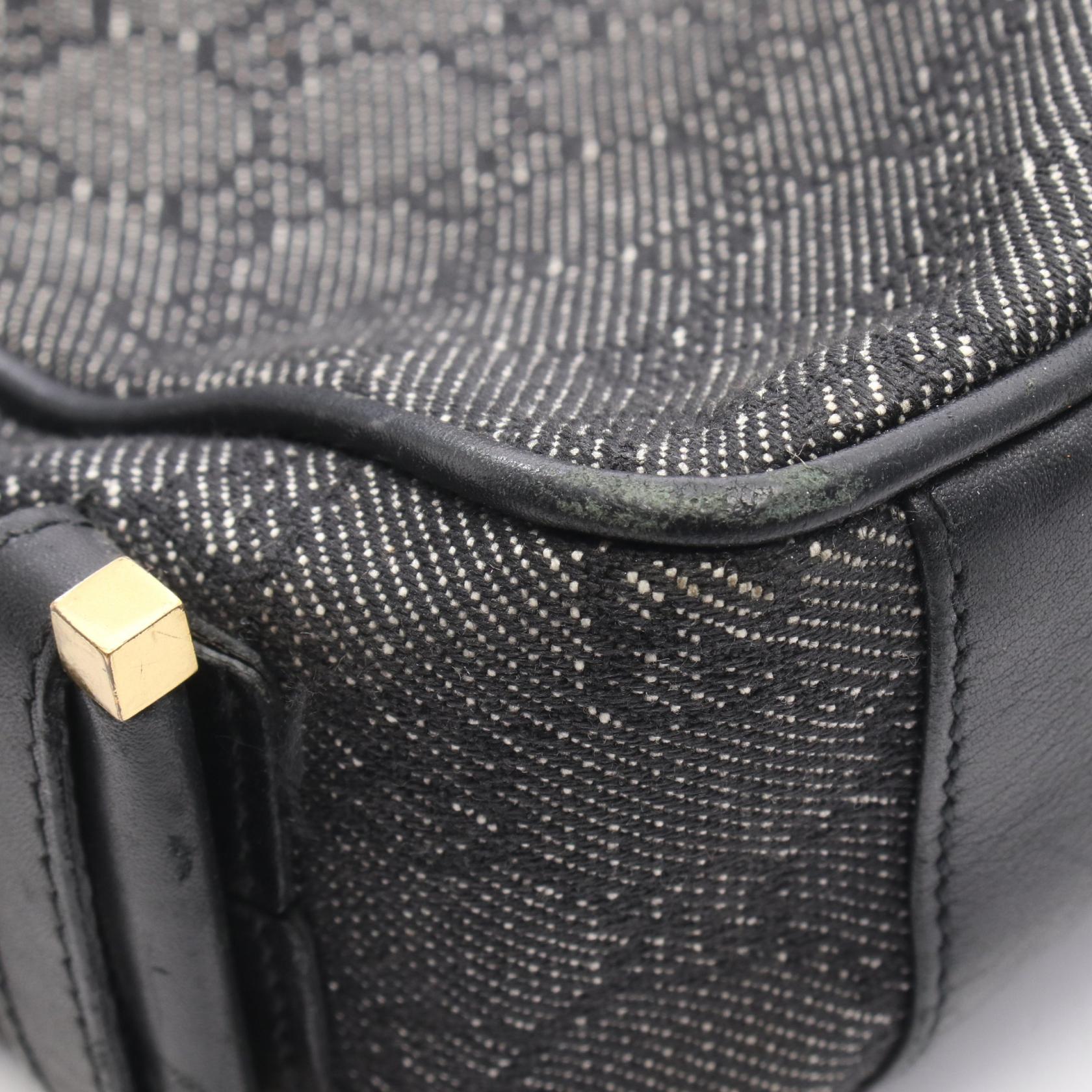 GUCCI Gucci Gg Denim Shoulder Bag Black Denim×leather 92732 image 6