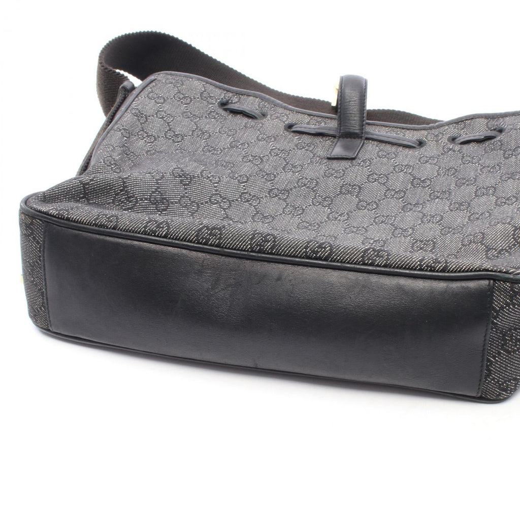 GUCCI Gucci Gg Denim Shoulder Bag Black Denim×leather 92732 image 7