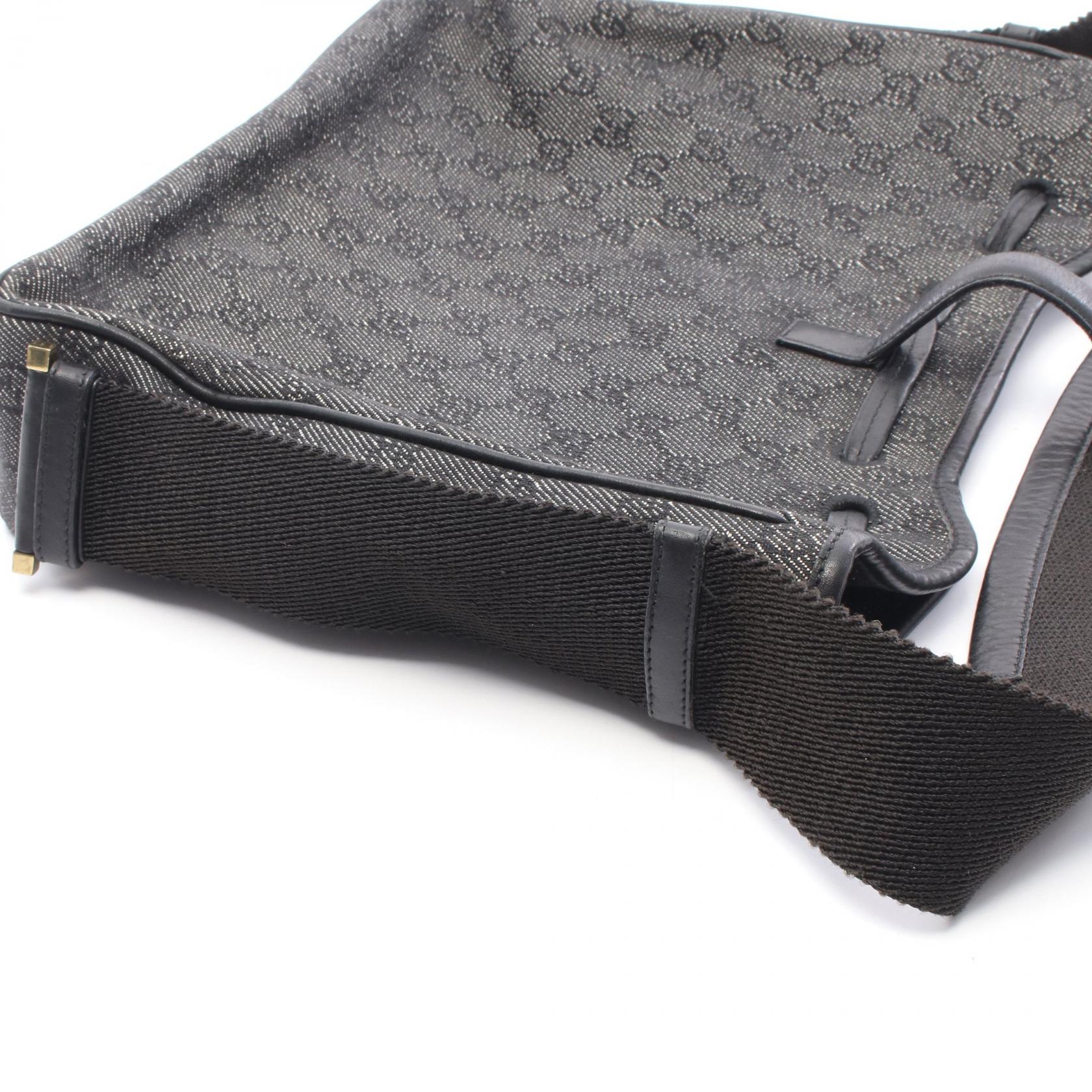 GUCCI Gucci Gg Denim Shoulder Bag Black Denim×leather 92732 image 9